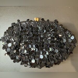 Vintage Stephen Chu black beaded and sequined purse